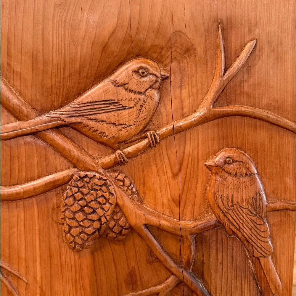 Artisan Carved Bird Wall Shelf